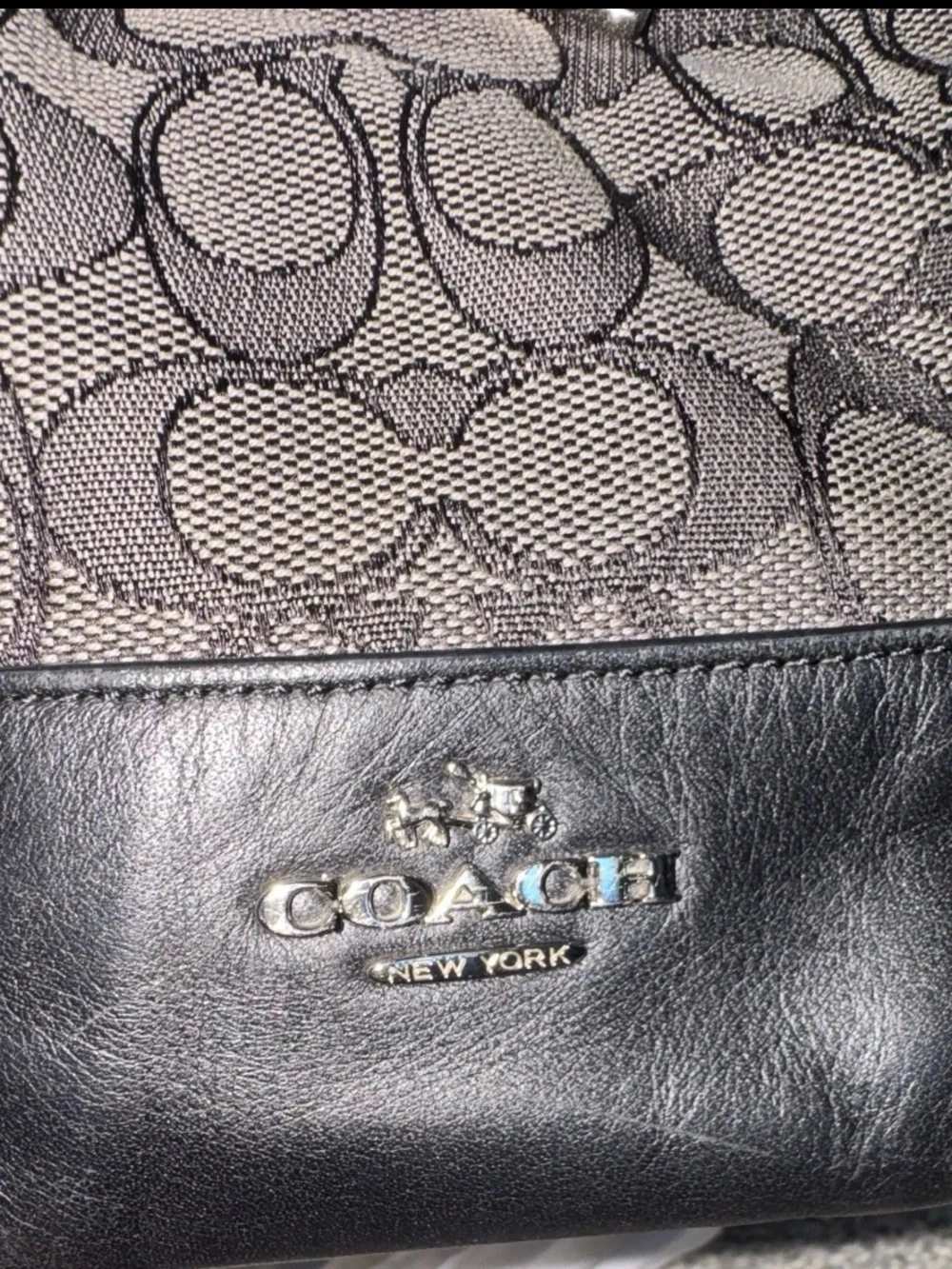Coach Phoebe Black and Charcoal Shoulder Bag